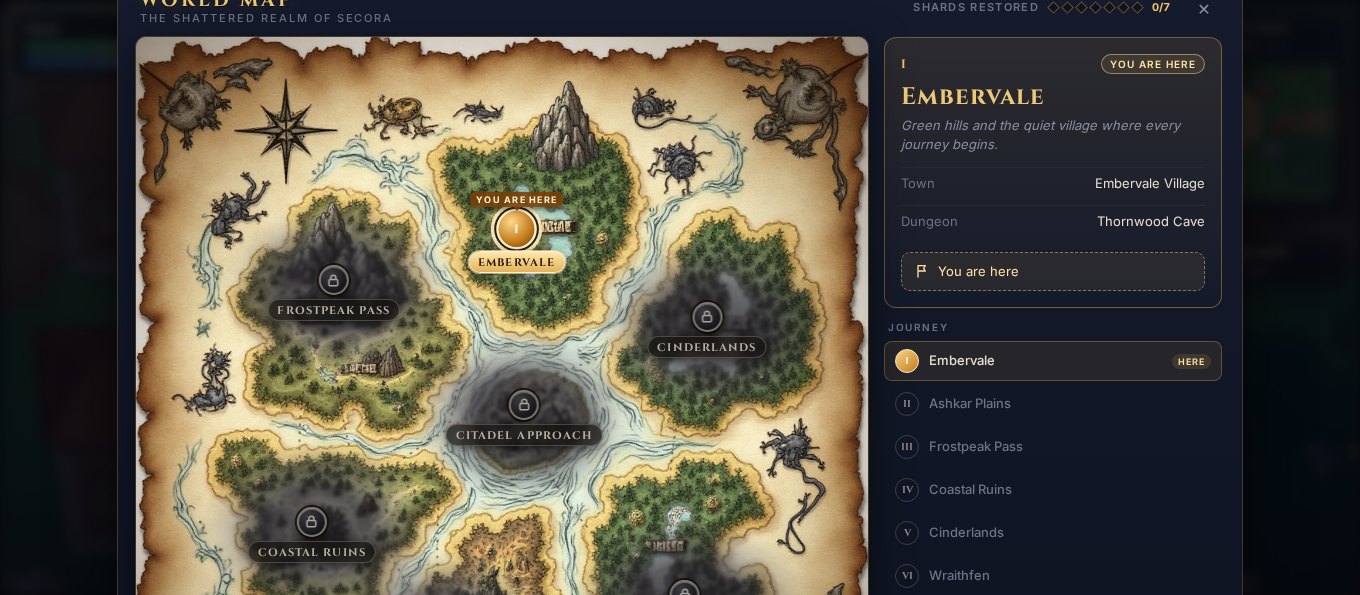 SORROW Online — world map of the seven regions